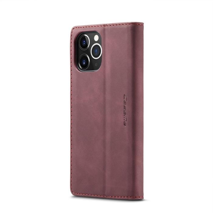 Caseme - CASEME 013 Wallet Auto-absorbed Leather Flip Case iPhone 12 Pro Max Wine Red