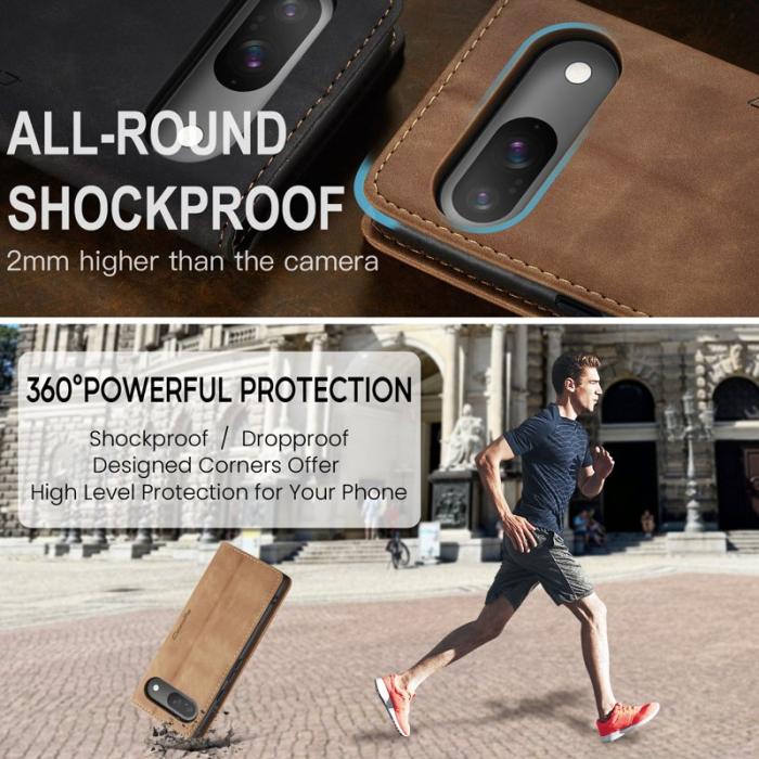 Caseme - CASEME 013 Wallet Case för Google Pixel 10 Pro/10/9 Pro/9 - Brun