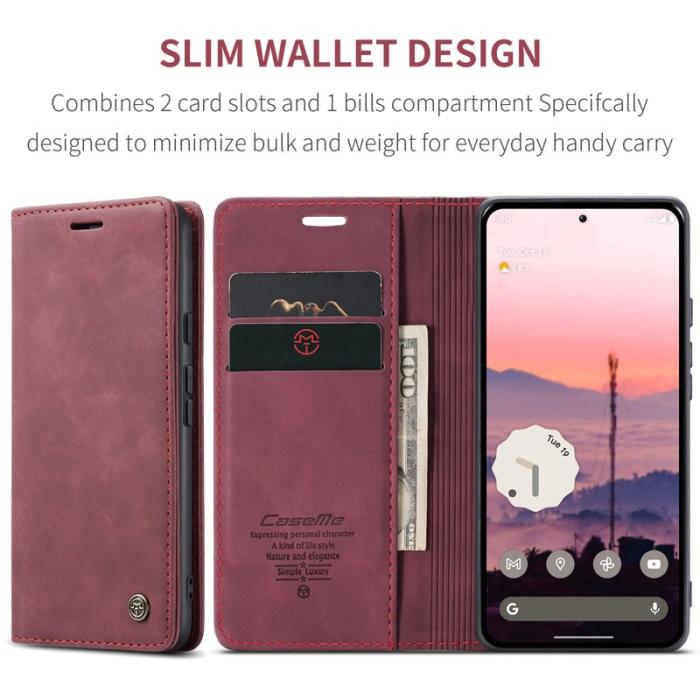 Caseme - CASEME 013 Wallet Case för Google Pixel 10 Pro/10/9 Pro/9 - Röd