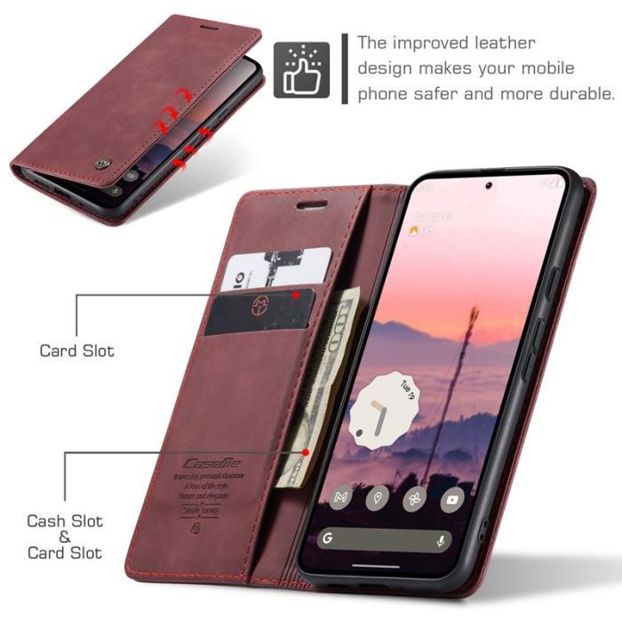 Caseme - CASEME 013 Wallet Case för Google Pixel 10 Pro/10/9 Pro/9 - Röd