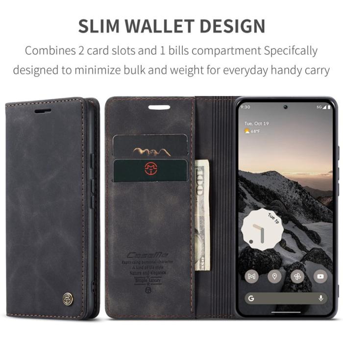 Caseme - CASEME 013 Wallet Case för Google Pixel 10 Pro/10/9 Pro/9 - Svart
