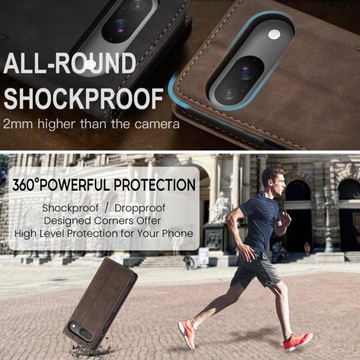 Caseme - CASEME 013 Wallet Case för Google Pixel 10 Pro/10/9 Pro - Kaffe