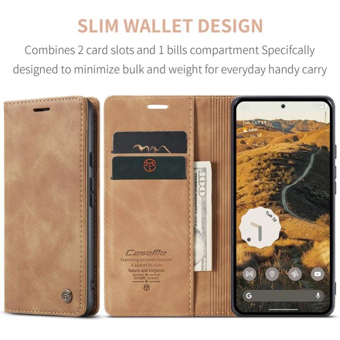 Caseme - CASEME 013 Wallet Case för Google Pixel 10 Pro XL - Brun