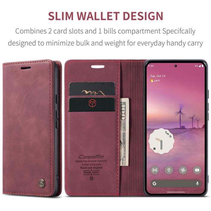 Caseme - CASEME 013 Wallet Case för Google Pixel 10 Pro XL - Röd