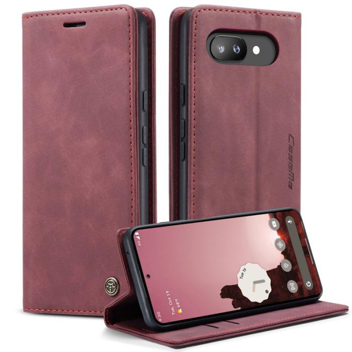 Caseme - CASEME 013 Wallet Case för Google Pixel 9a i Röd PU Läder