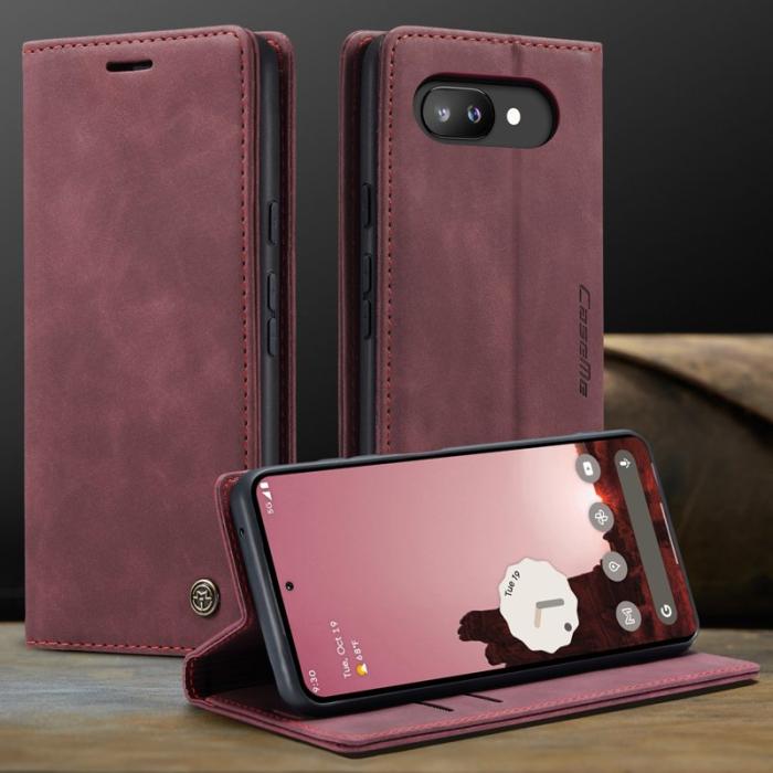 Caseme - CASEME 013 Wallet Case för Google Pixel 9a i Röd PU Läder