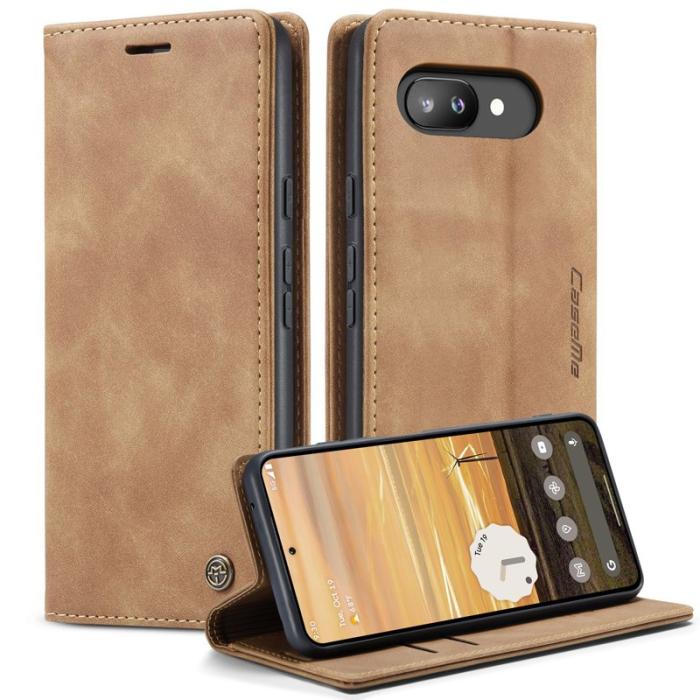 Caseme - CASEME 013 Wallet Case för Google Pixel 9a - PU Läder - Brun