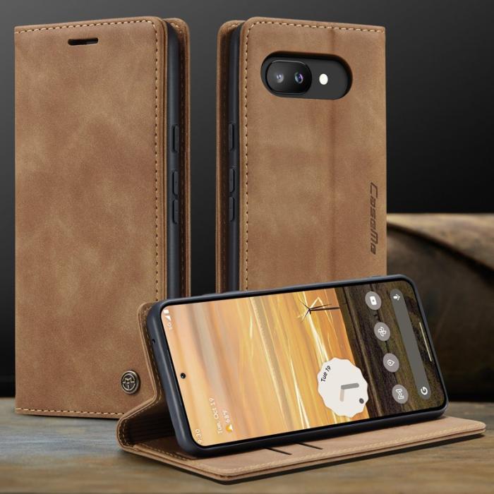 Caseme - CASEME 013 Wallet Case för Google Pixel 9a - PU Läder - Brun