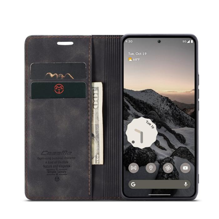 Caseme - CASEME 013 Wallet Case för Google Pixel 9a - PU Läder - Svart