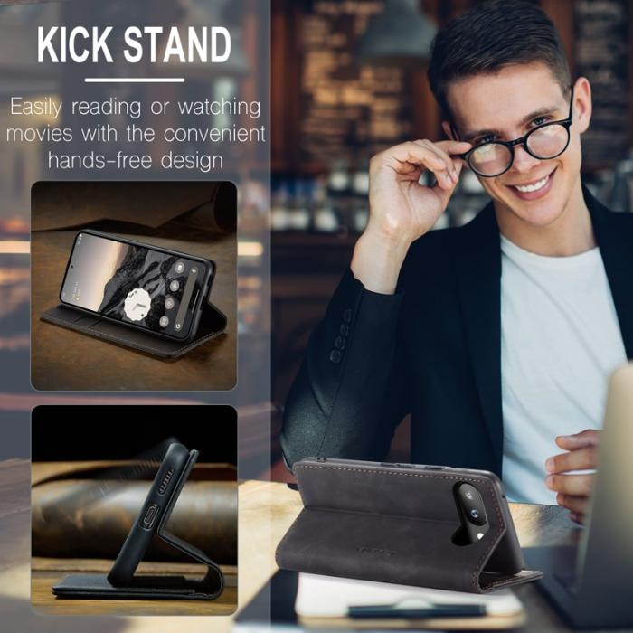 Caseme - CASEME 013 Wallet Case för Google Pixel 9a - PU Läder - Svart