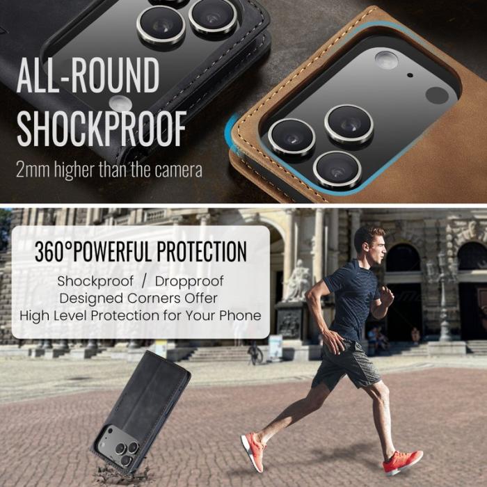 Caseme - CASEME 013 Wallet Case för iPhone 17 Pro Max - Svart PU Läder