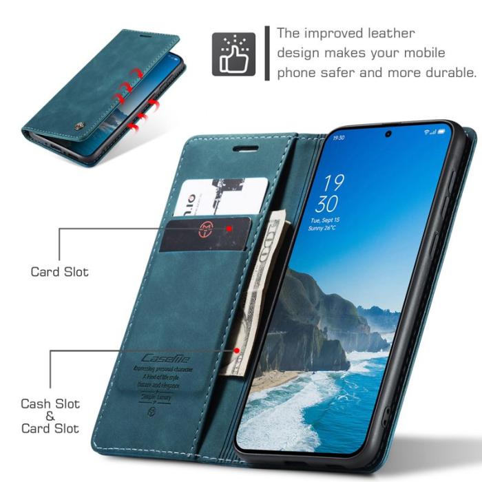 Caseme - CASEME 013 Wallet Case för OnePlus 13 i PU-läder - Blå
