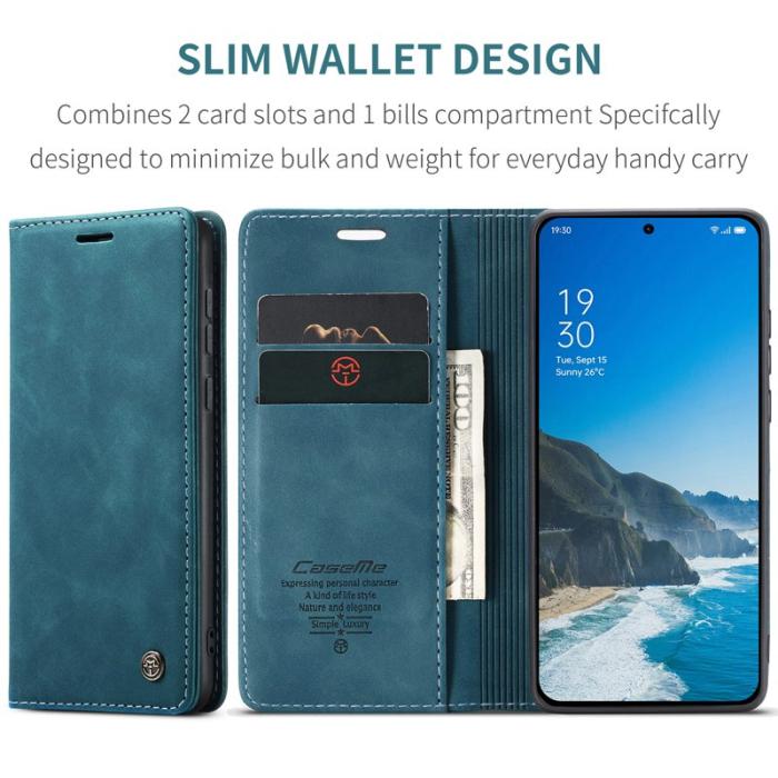 Caseme - CASEME 013 Wallet Case för OnePlus 13 i PU-läder - Blå
