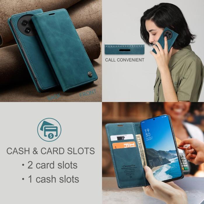 Caseme - CASEME 013 Wallet Case för OnePlus 13 i PU-läder - Blå