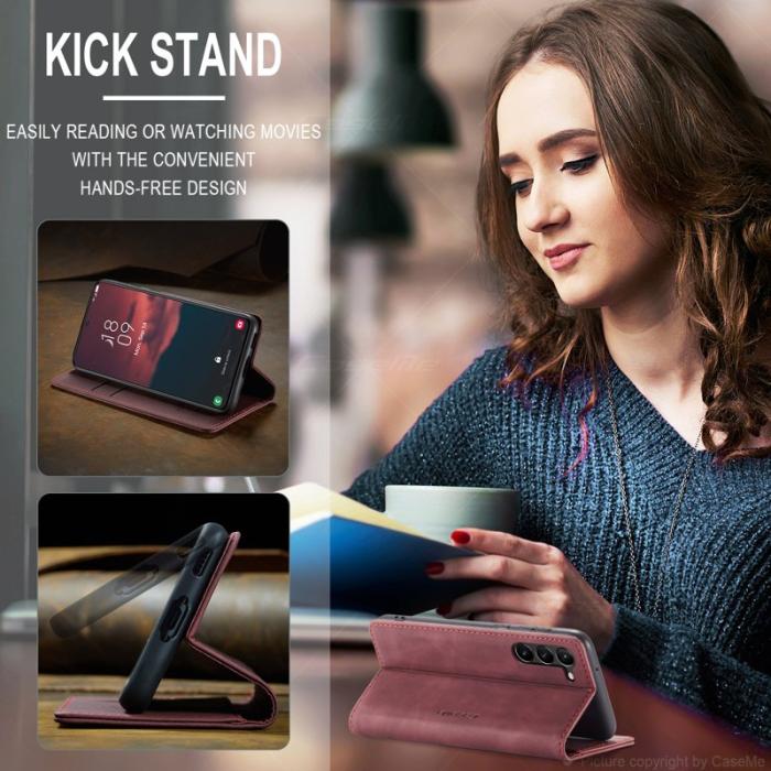 Caseme - CASEME 013 Wallet Case för Samsung Galaxy S23 - Vinröd