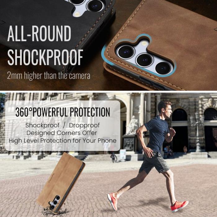 Caseme - CASEME 013 Wallet Case för Samsung Galaxy S25 FE - Brun