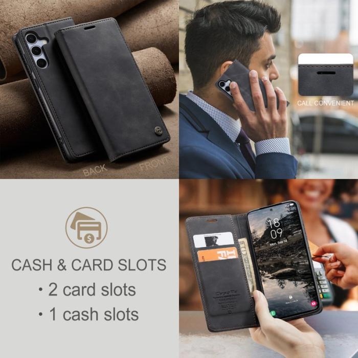 Caseme - CASEME 013 Wallet Case för Samsung Galaxy S25 FE - Svart