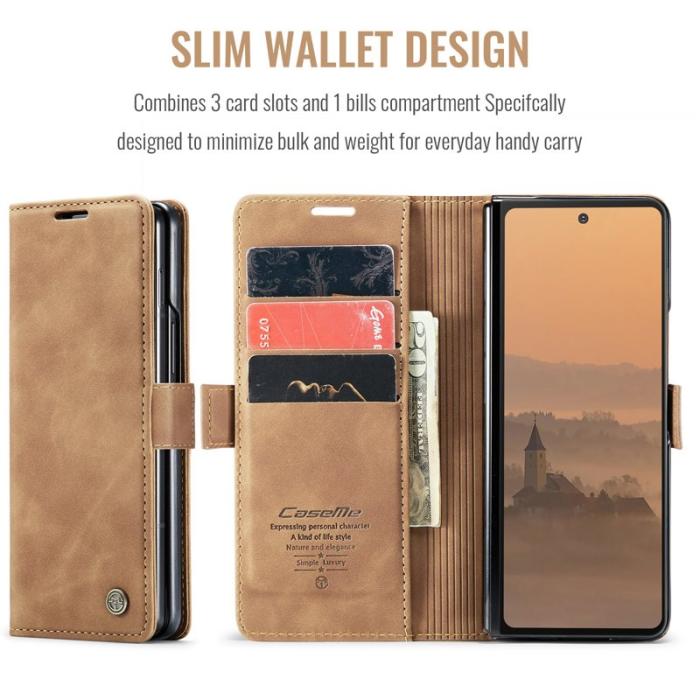 Caseme - CASEME 013 Wallet Case för Samsung Galaxy Z Fold7 5G - Brun