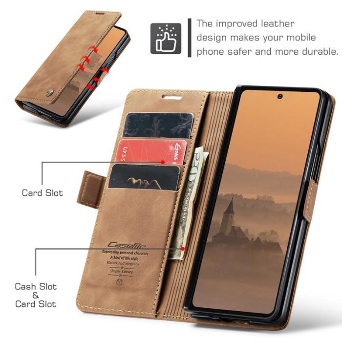 Caseme - CASEME 013 Wallet Case för Samsung Galaxy Z Fold7 5G - Brun