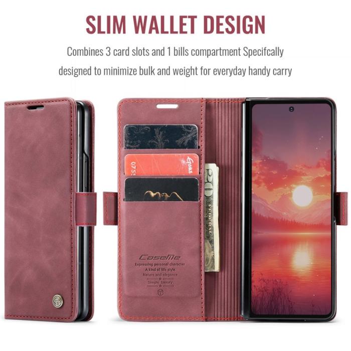 Caseme - CASEME 013 Wallet Case för Samsung Galaxy Z Fold7 5G - Röd