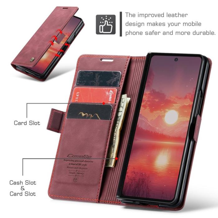 Caseme - CASEME 013 Wallet Case för Samsung Galaxy Z Fold7 5G - Röd