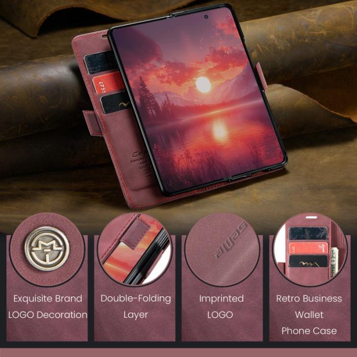 Caseme - CASEME 013 Wallet Case för Samsung Galaxy Z Fold7 5G - Röd