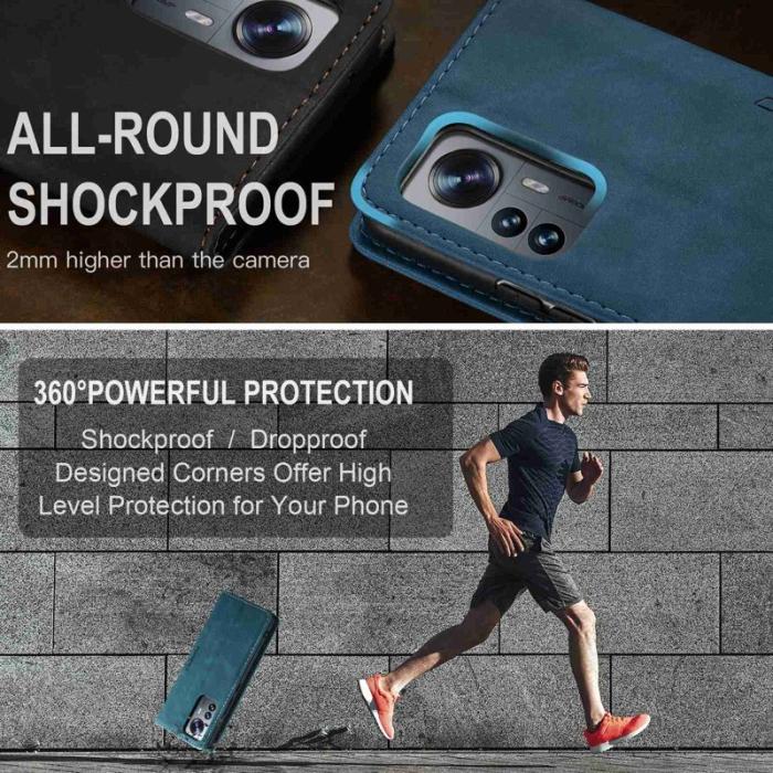 Caseme - CASEME 013 Wallet Case för Xiaomi 12 Lite 5G PU Läder Blå