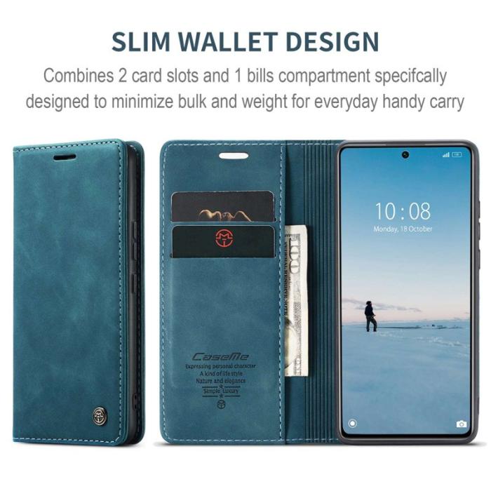 Caseme - CASEME 013 Wallet Case för Xiaomi 12 Lite 5G PU Läder Blå