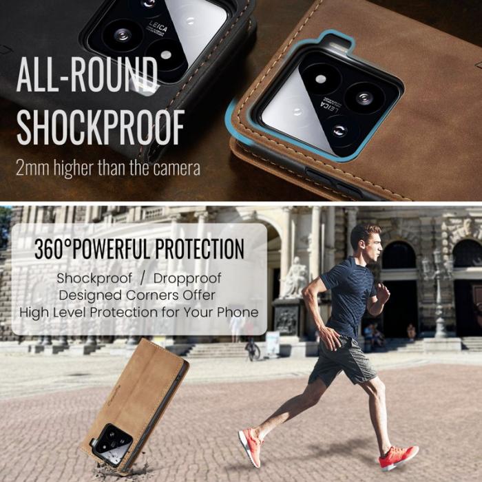 Caseme - CASEME 013 Wallet Case för Xiaomi 15 i PU-läder - Brun