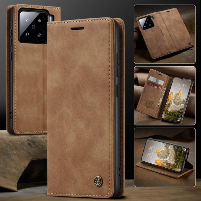 Caseme - CASEME 013 Wallet Case för Xiaomi 15 i PU-läder - Brun