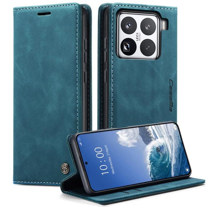 Caseme - CASEME 013 Wallet Case för Xiaomi 15 Pro i PU-läder - Blå