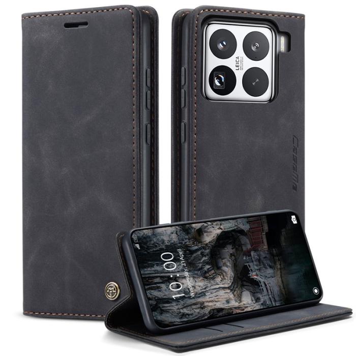 Caseme - CASEME 013 Wallet Case för Xiaomi 15 Pro - PU Läder - Svart