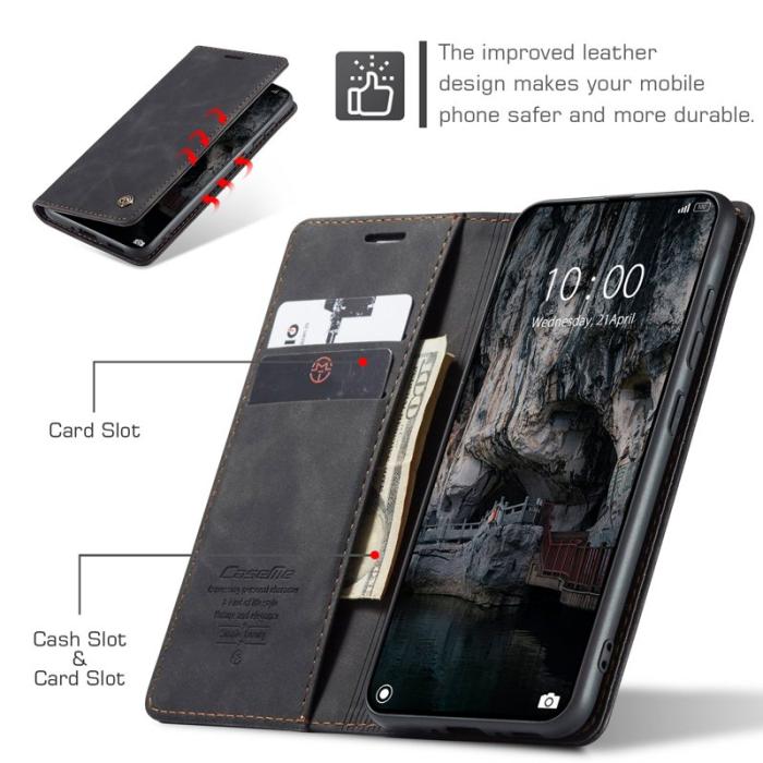 Caseme - CASEME 013 Wallet Case för Xiaomi 15 Pro - PU Läder - Svart