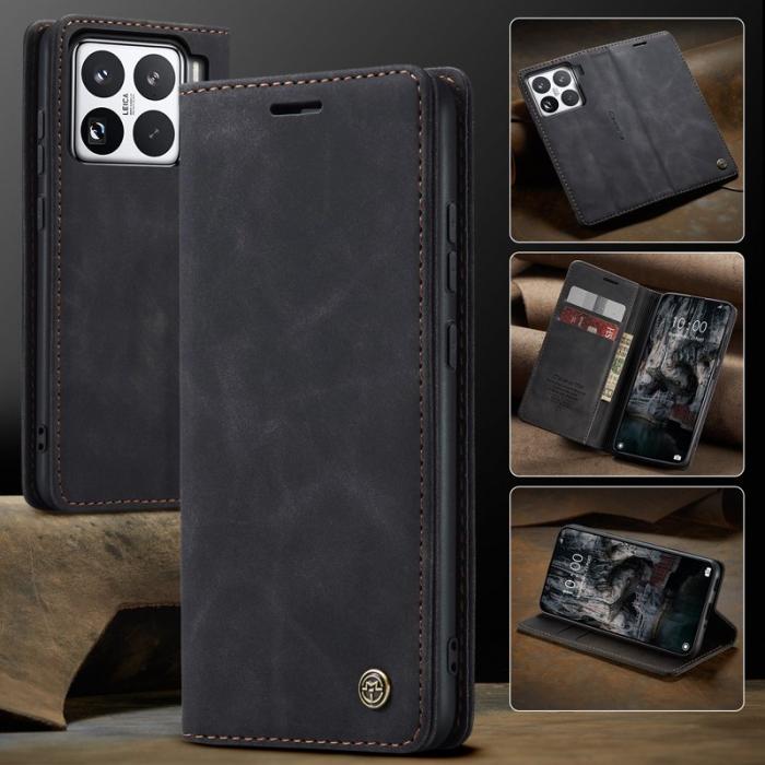 Caseme - CASEME 013 Wallet Case för Xiaomi 15 Pro - PU Läder - Svart