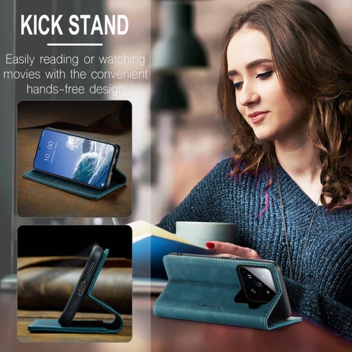 Caseme - CASEME 013 Wallet Case för Xiaomi 15 - PU Läder - Blå