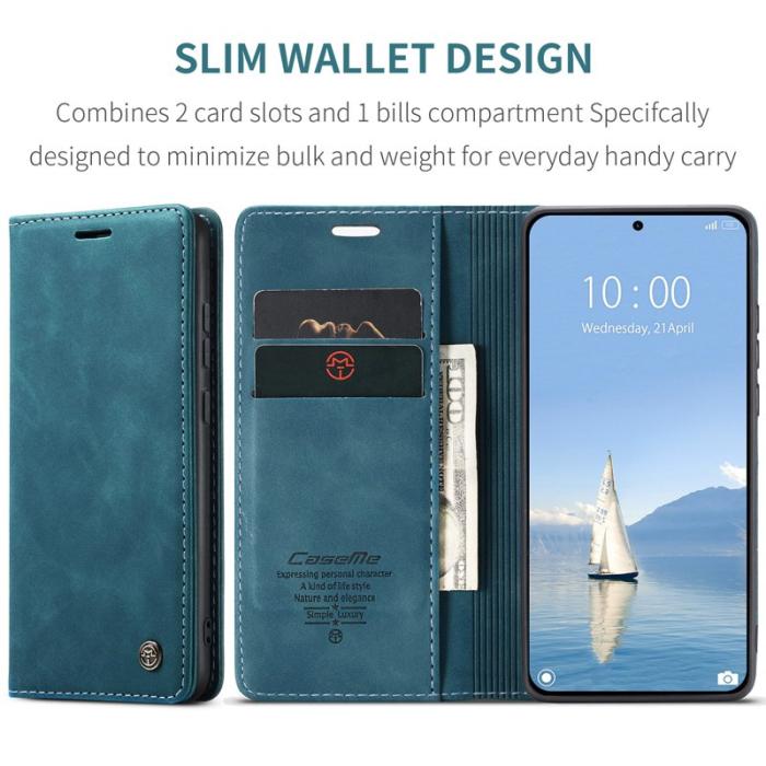 Caseme - CASEME 013 Wallet Case för Xiaomi 15T Pro i PU-läder - Blå