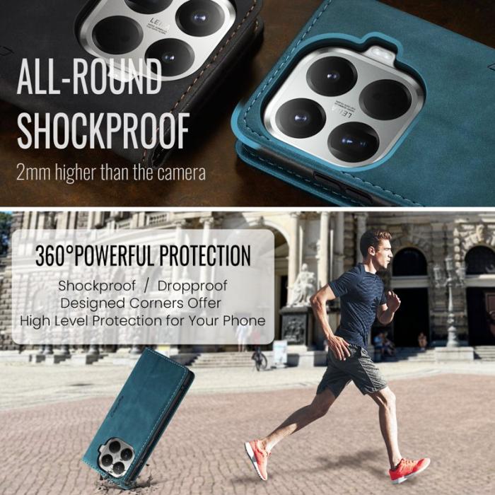 Caseme - CASEME 013 Wallet Case för Xiaomi 15T Pro i PU-läder - Blå