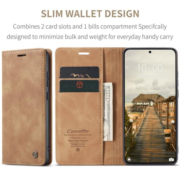 Caseme - CASEME 013 Wallet Case för Xiaomi 15T Pro i PU-läder - Brun