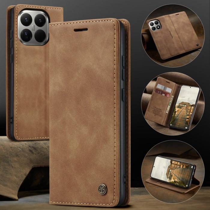 Caseme - CASEME 013 Wallet Case för Xiaomi 15T Pro i PU-läder - Brun