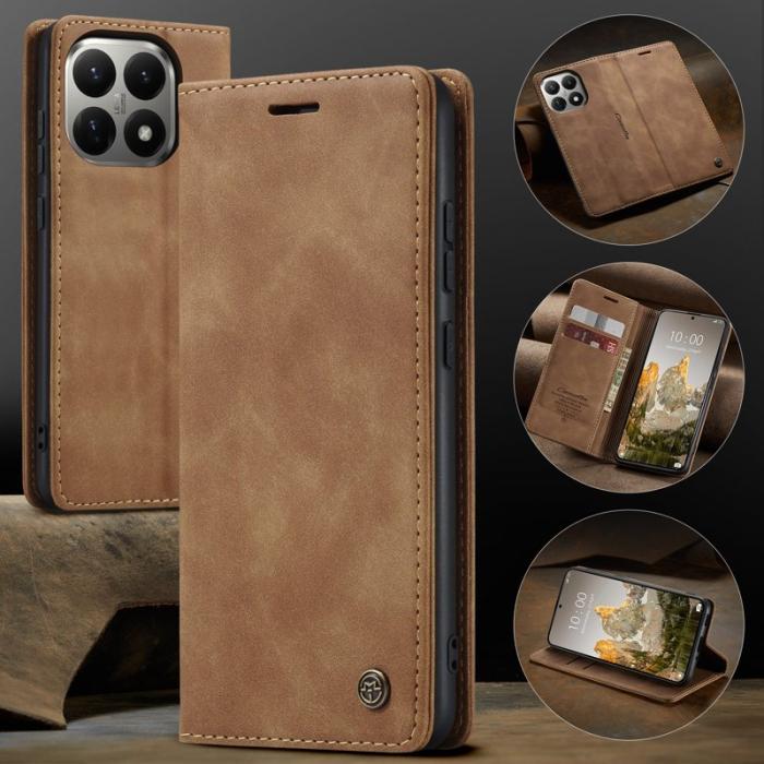 Caseme - CASEME 013 Wallet Case för Xiaomi 15T - PU Läder - Brun