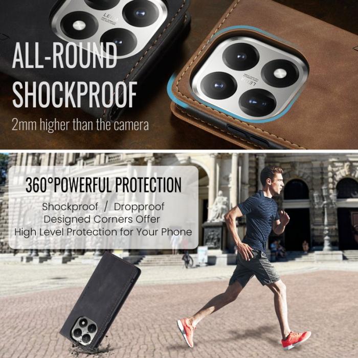 Caseme - CASEME 013 Wallet Case för Xiaomi 15T - PU Läder - Svart