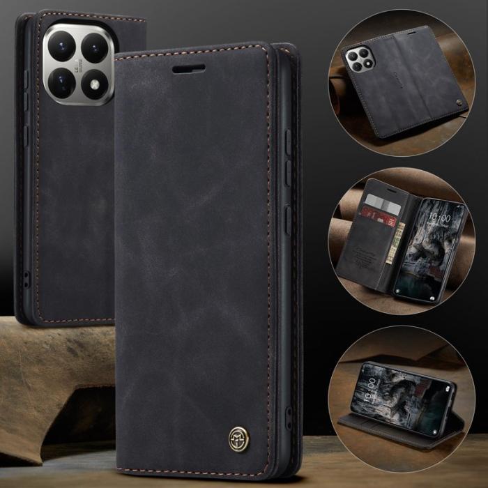 Caseme - CASEME 013 Wallet Case för Xiaomi 15T - PU Läder - Svart