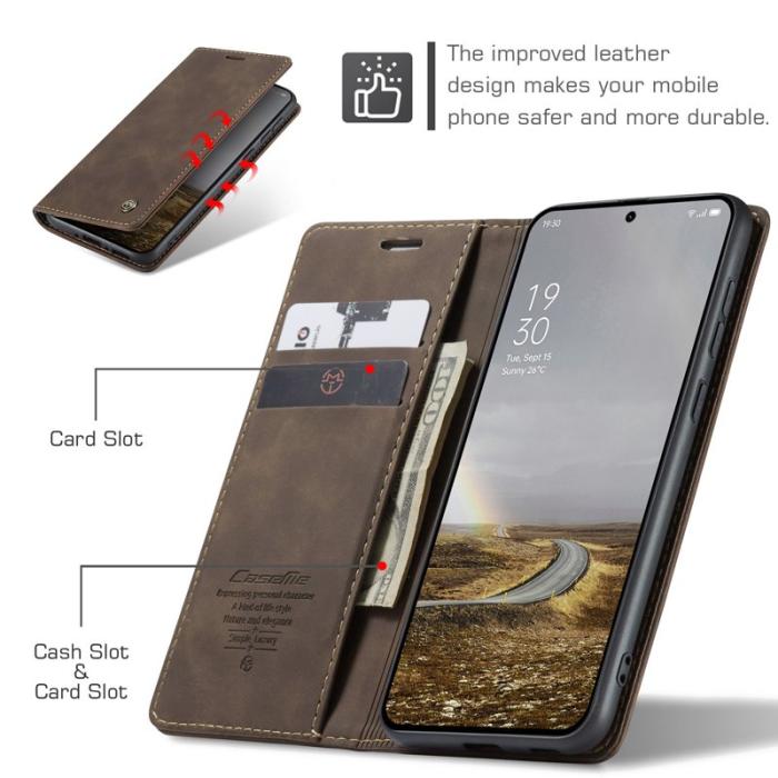 Caseme - CASEME 013 Wallet Case OnePlus 13 PU Läder Fodral - Kaffe
