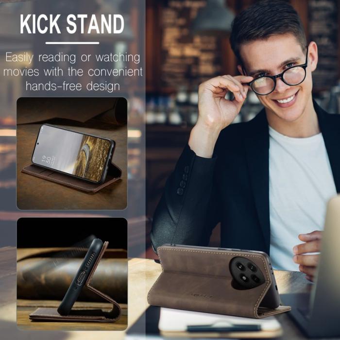 Caseme - CASEME 013 Wallet Case OnePlus 13 PU Läder Fodral - Kaffe