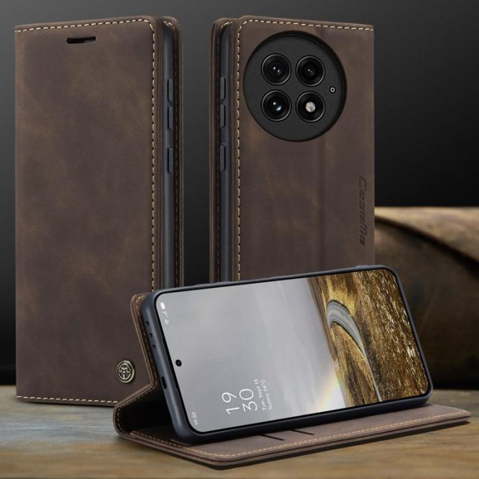 Caseme - CASEME 013 Wallet Case OnePlus 13 PU Läder Fodral - Kaffe