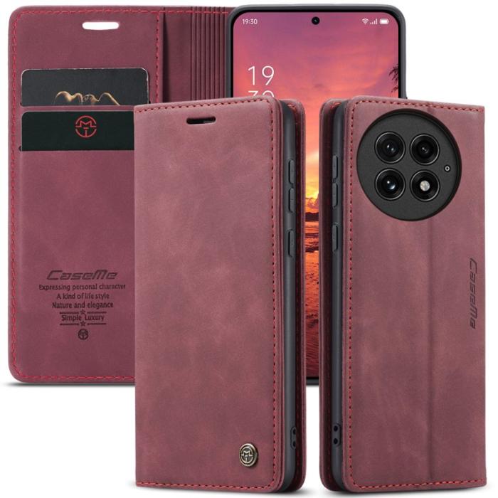 Caseme - CASEME 013 Wallet Case OnePlus 13 PU Läder Fodral - Röd