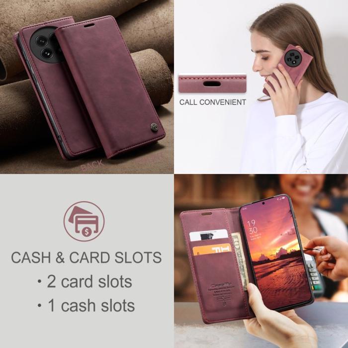 Caseme - CASEME 013 Wallet Case OnePlus 13 PU Läder Fodral - Röd