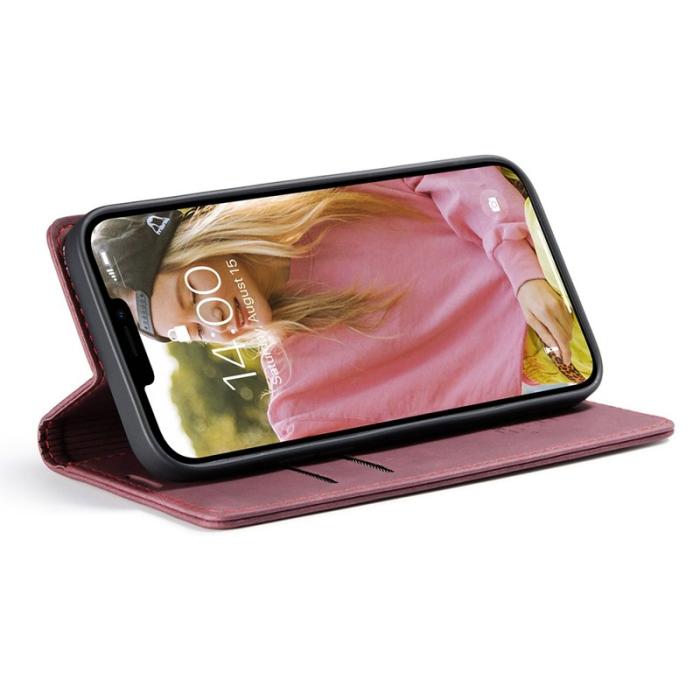 Caseme - CASEME 013 Wallet Design Fodral i PU Läder för iPhone 13 - Röd