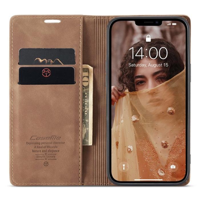 Caseme - CASEME 013 Wallet Fodral i PU Läder för iPhone 13 - Brun