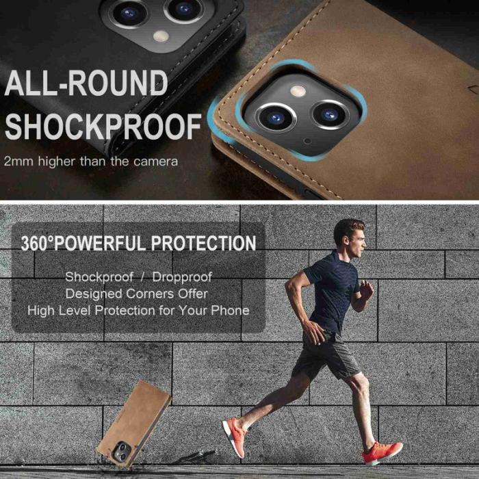 Caseme - CASEME 013 Wallet Fodral i PU Läder för iPhone 13 - Brun